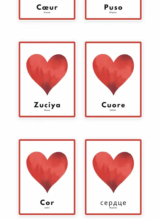 Heart in Different Languages