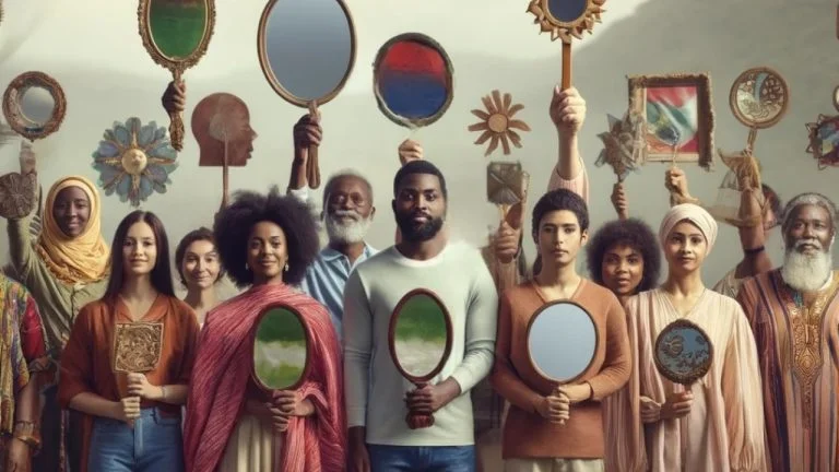 diverse group of people standing together in unity. Finding Your True Roots