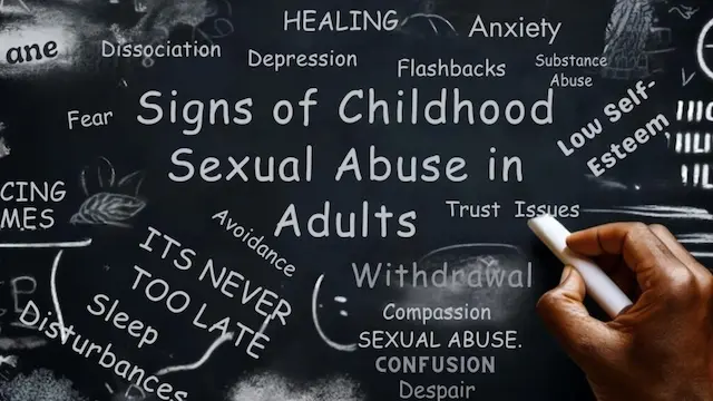 Chalk addressing scripts on childhood sexual abuse in adults