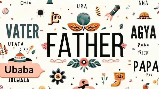 image showing the word father in different languages
