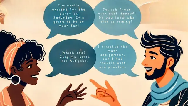 Friends switching from English and German language. Code-Switching in Language Learning