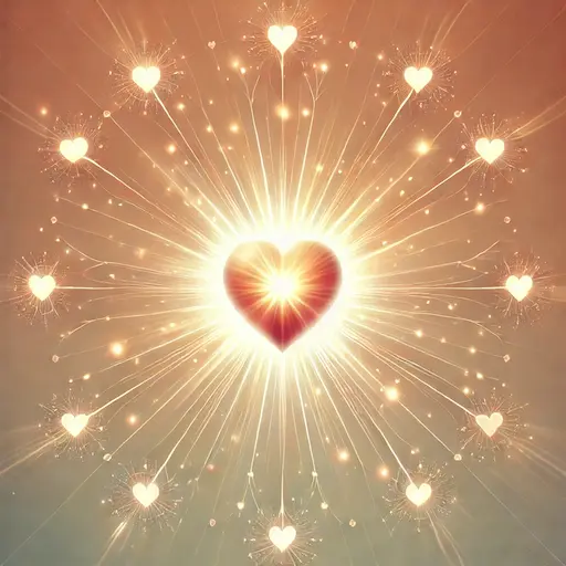 Illustration of a heart radiating light, symbolizing the strengthening of bonds when expressing love. Love in Different Languages