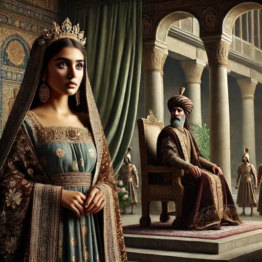 Esther Standing Before the King (Esther 4:16) A moment of courage and stepping into dual identity.