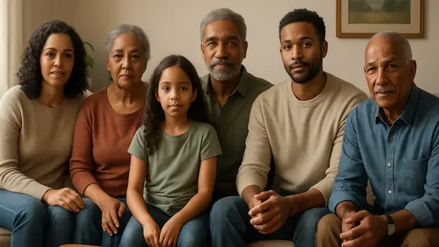 A Multigenerational Family in a Calm Setting